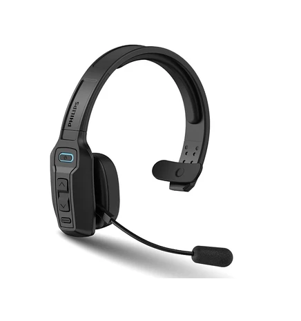Гарнитура PHILIPS Bluetooth Mono для дальнобойщиков с микрофоном с функцией шумоподавления и кнопкой отключения звука черного цвета