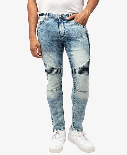 Мужские джинсы X-Ray Slim Stretch Moto 5‑карманные, синие