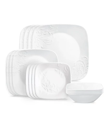 Столовый сервиз Corelle Cherish Square, 16 предметов, белый