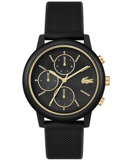 Мужские часы Lacoste L.12.12 Move на черном силиконовом ремешке 42 мм черного цвета