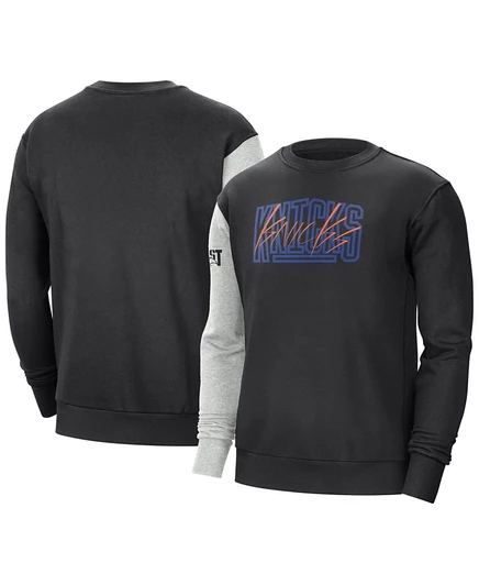 Мужская толстовка-пуловер Nike Black, Heather Gray New York Knicks Courtside от Force & Flight black