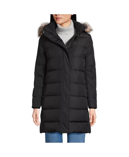 Женское пуховое пальто-пуховик Lands End Max 600 black