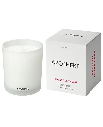 Классическая ароматическая свеча APOTHEKE с инжиром и листьями оливы, 10,5 унций. белый