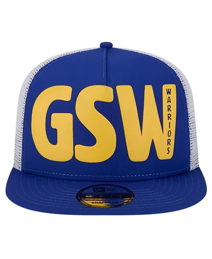 Мужская бейсболка-бейсболка дальнобойщика New Era Royal Golden State Warriors с принтом 