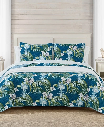 Комплект покрывала Tommy Bahama Home, 3 шт., синий