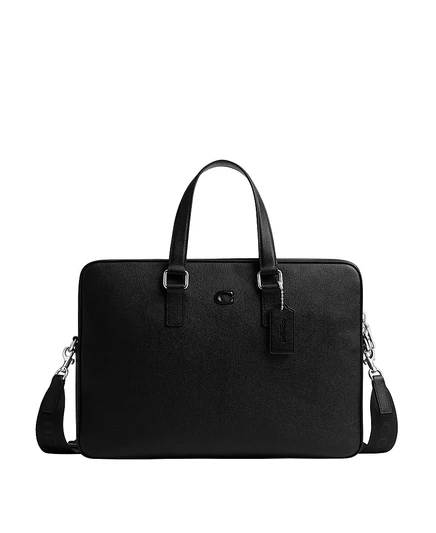 Мужская сумка Coach Caden Brief из зернистой кожи, черная