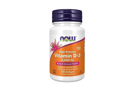 Now Foods Витамин D-3, 2000 МЕ, 2000 МЕ 240 капсул без цвета
