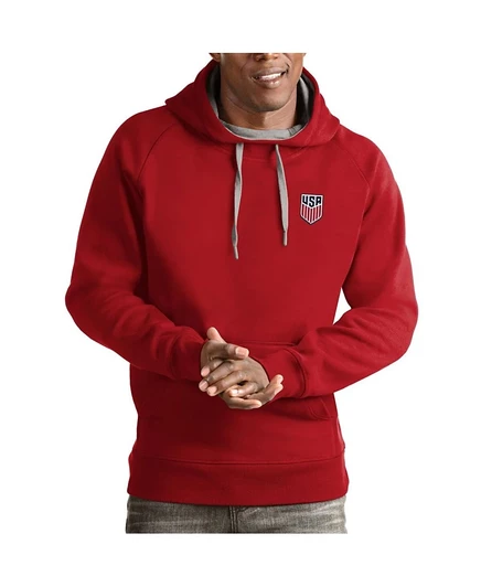 Мужское худи Antigua USMNT Victory Pullover, красное