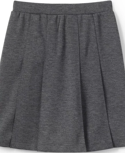 Юбка в складку до колена для маленьких девочек из Лэндс-Энда charcoal heather