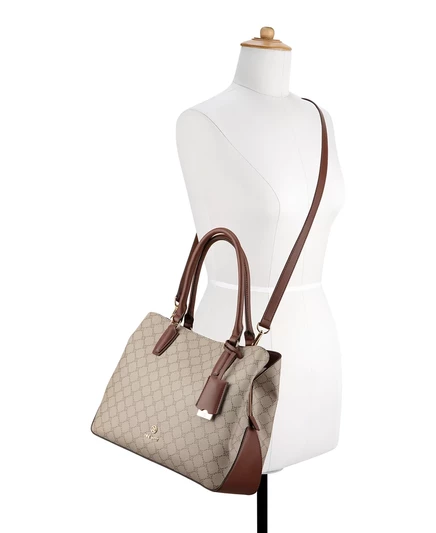 Найн Уэст Лейклин Носит с собой большую сумку-ранец beige logo mahogany