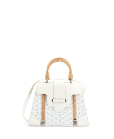 Женская сумка Pre-Owned Goyard PM Saigon с верхней ручкой, белая