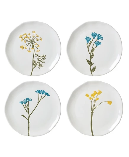 Закусочные тарелки Lenox Wildflowers, 4 шт., белые