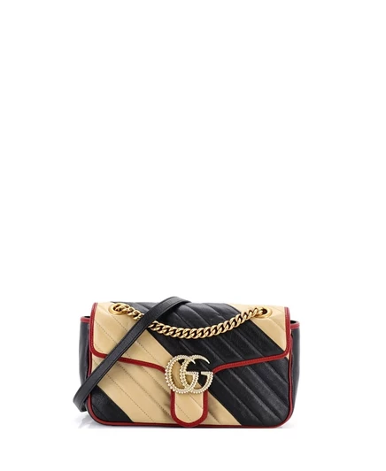 Женская сумка Pre-Owned Gucci Small GG Marmont, черная