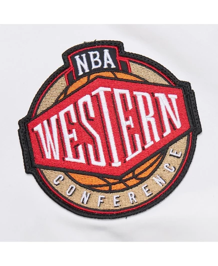 Мужская белая куртка Mitchell & Ness Golden State Warriors Hardwood Classics Nights из атласа на молнии от лидера команды Mitchell & Ness white