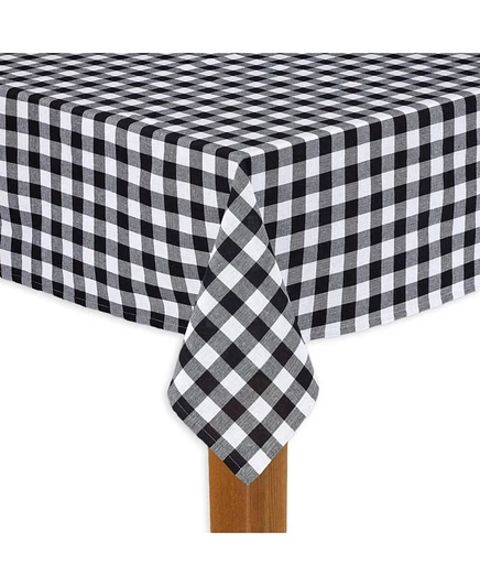 Скатерть Lintex Buffalo Check 100% хлопок круглая 70″, черная