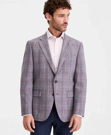 Мужской пиджак Ted Baker Modern Fit в клетку, розовый