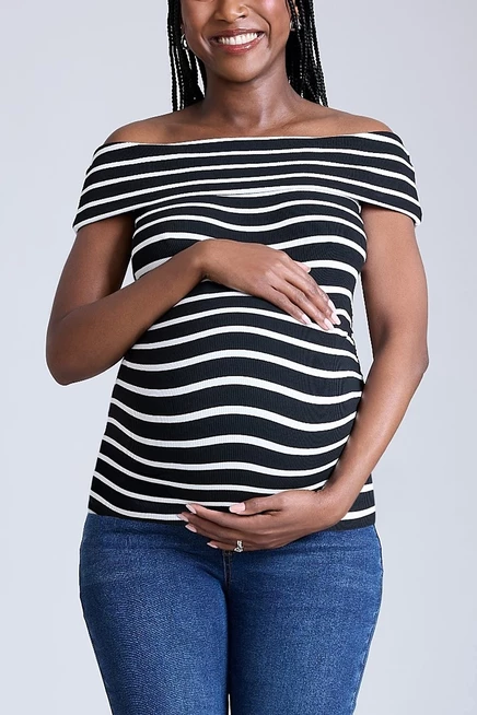 Женский топ Motherhood Maternity Off-Shoulder, разноцветный