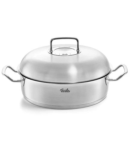 Жаровня Fissler Original-Profi Collection из нержавеющей стали емкостью 5,1 литра с высокой куполообразной крышкой без цвета