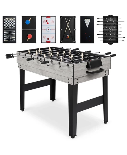 Товары Best Choice 2x4 фута, набор комбинированных игровых столов 10 в 1 для хоккея, настольного футбола, бильярда, шаффлборда, пинг-понга серый