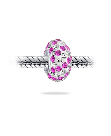Ювелирный набор Bling из 2-х твердых полосатых хрустальных бусин с инкрустацией для европейского браслета Sterling Silver Core