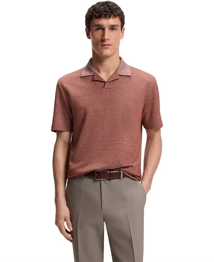 Мужское поло Hugo Boss Johnny Collar, коричневое