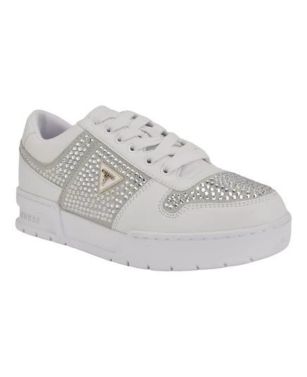  Женские кроссовки-лодочки Cieska, украшенные тройным треугольником white, silver rhinestone