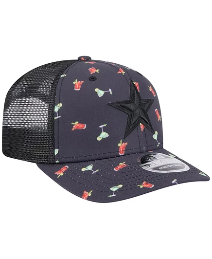 Мужская темно-синяя / черная кепка Dallas Cowboys Adventure Drinks с принтом 9SEVENTY, стрейчевая New Era navy, black