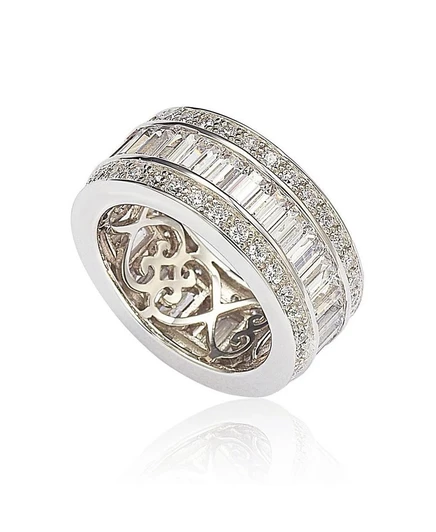 Кольцо Suzy Levian из серебра с фианитами, серебристое