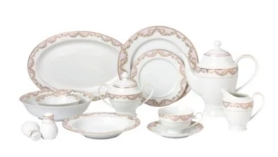 Столовый сервиз Lorren Home Trends Beauty, 57 пр., розовый