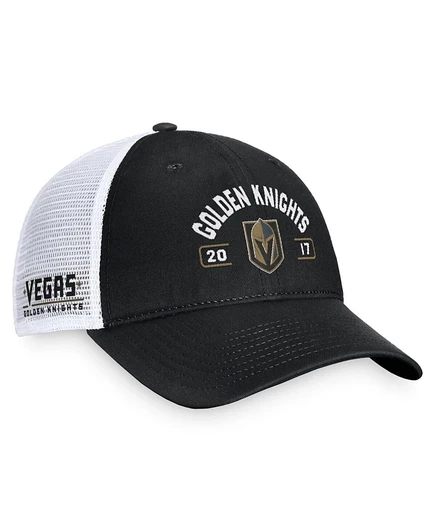 Мужская тракер-кепка Fanatics Free Kick Vegas Golden Knights, черно-белая