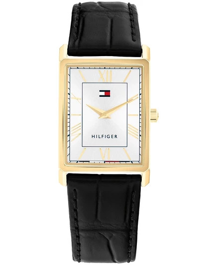 Мужские кварцевые часы Tommy Hilfiger из черной кожи, 25,5 мм, черные