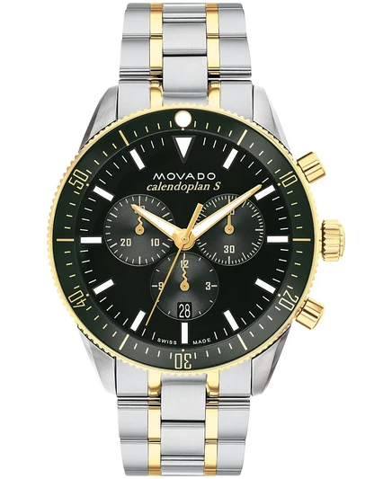 Мужские часы Movado Calendoplan S, 42 мм, зеленые