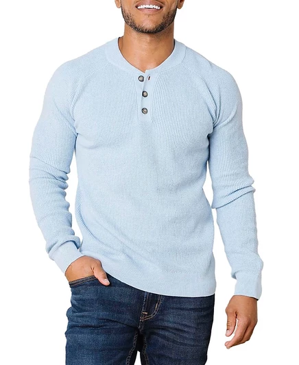 Мужской свитер Hope & Henry от Hope & Henry Organic, синий Henley