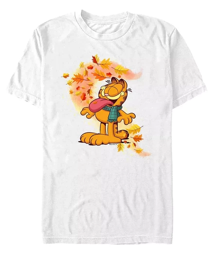  Мужская футболка с короткими рукавами Garfield Autumn Leaves white