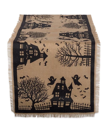 Дорожка на стол Design Imports Haunted House, бежевая