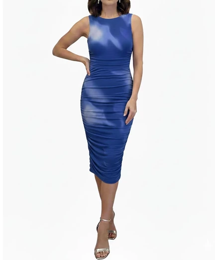 Женское платье Vince Camuto с драпировкой, синее