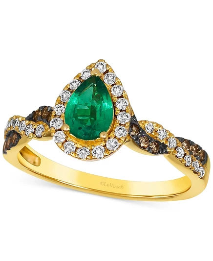 Кольцо Le Vian Costa Smeralda с изумрудами и бриллиантами, 14k