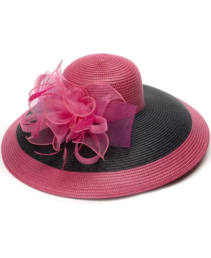  Нарядная шляпа зрителя с широкими полями fuchsia