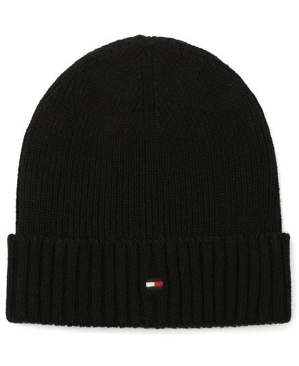 Мужская вязаная шапка Tommy Hilfiger Core Flag, черная
