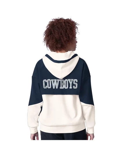 Стартовая женская белая толстовка Dallas Cowboys Scrimmage с капюшоном на молнии white