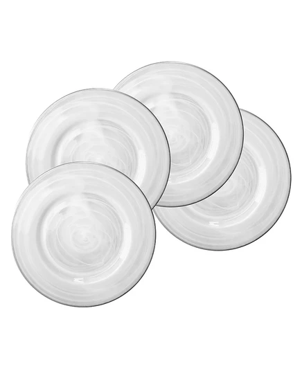 Набор подтарелников American Atelier Alabaster, 4 шт., серебристые