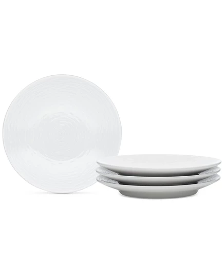 Тарелки закусочные noritake swirl набор 4 шт, 16,5 см, белые