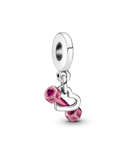 Подвески-сердечки с гантелями из стерлингового серебра Pandora Sterling Silver