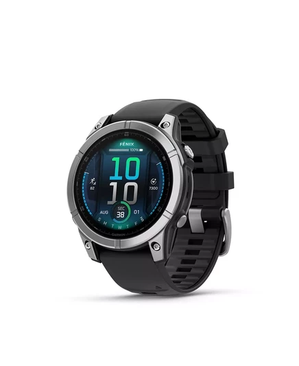 fenix E, 47 мм, Умные GPS-часы для улицы и фитнеса, Нержавеющая сталь/Черный, NA stainless steel/black