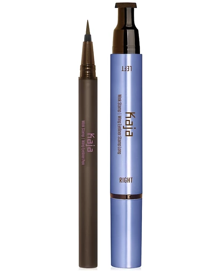 Kaja Wink Stamp Длинная водостойкая подводка для глаз с крылышками Stamp & Pen коричневая
