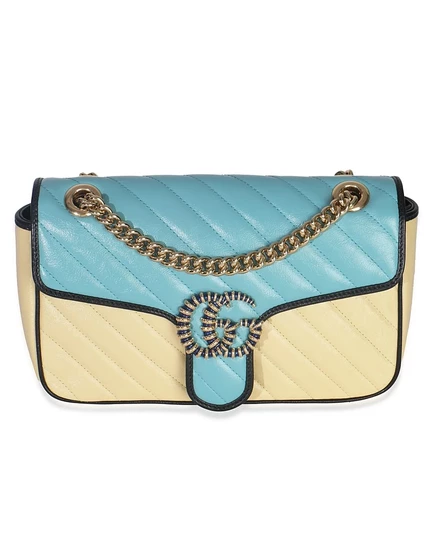 Женская сумка Gucci GG Marmont Small matelassé, синяя