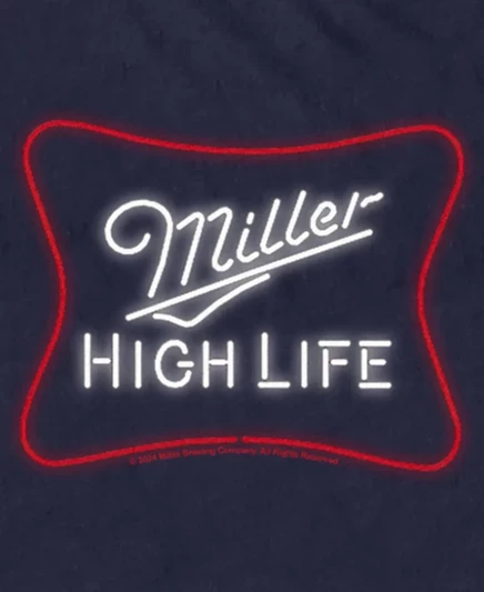 Мужская футболка с коротким рукавом Miller High Life Lights The Bar navy