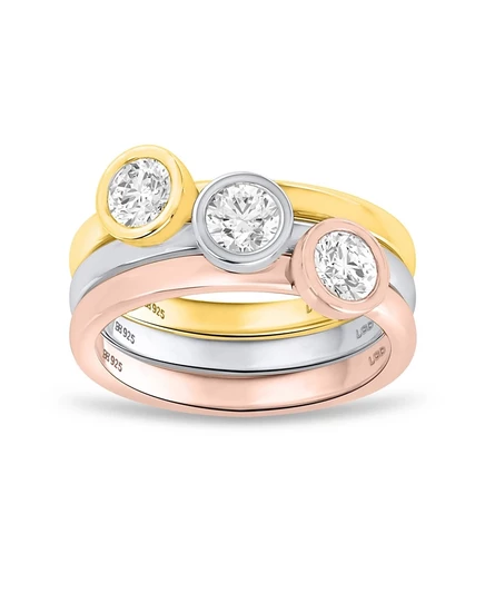 Набор колец Forever Grown Diamonds 3 шт., разноцветный