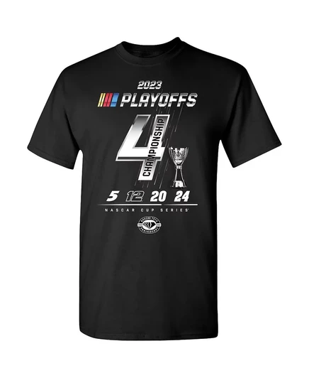 Мужская спортивная футболка с клетчатым флагом Heather Charcoal 2023 NASCAR Cup Series Playoffs Championship Four heather charcoal