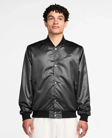 Мужская спортивная куртка Nike Club Varsity с застежкой спереди, черная